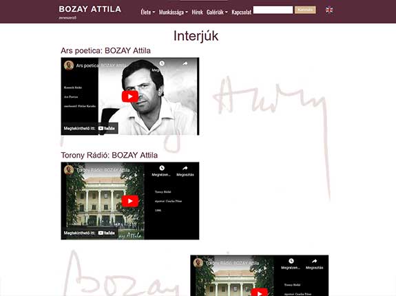 Bozay Attila zeneszerző emlékolala